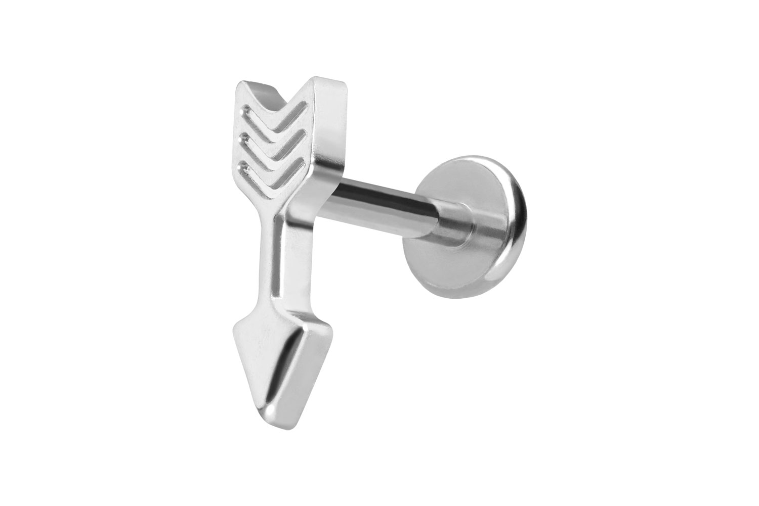 Titan Labret Piercing mit Push Fit PFEIL